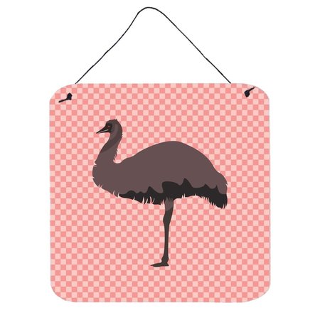 MICASA Emu Pink Check Wall or Door Hanging Prints6 x 6 in. MI229779